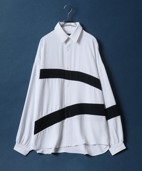 ANPAS(アンパス)の「Georgette Color Switching Design Oversized Balloon Sleeve Shirt/ジョーゼット 切り替え オーバーサイズ バルーンスリーブ シャツ(シャツ/ブラウス・メンズ・ホワイト系その他/ホワイト系その他2/ブラック系その他/ブラック系その他2・M/L)」の1枚目の写真