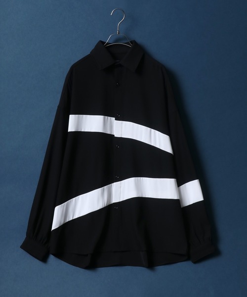 ANPAS(アンパス)の「Georgette Color Switching Design Oversized Balloon Sleeve Shirt/ジョーゼット 切り替え オーバーサイズ バルーンスリーブ シャツ(シャツ/ブラウス・メンズ・ホワイト系その他/ホワイト系その他2/ブラック系その他/ブラック系その他2・M/L)」の3枚目の写真