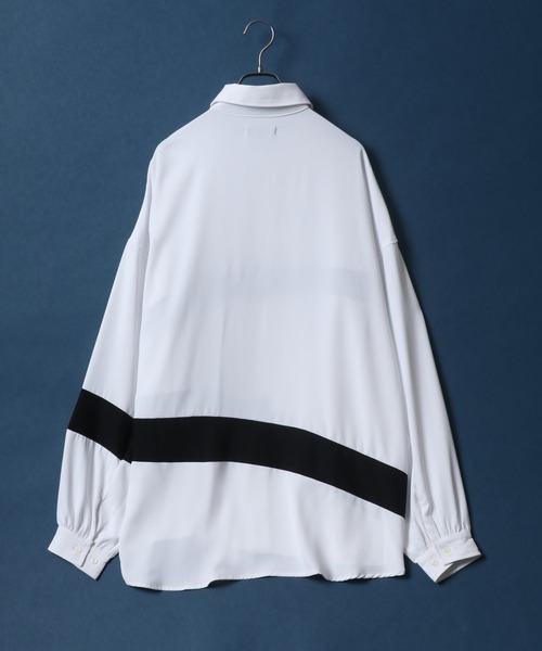 ANPAS(アンパス)の「Georgette Color Switching Design Oversized Balloon Sleeve Shirt/ジョーゼット 切り替え オーバーサイズ バルーンスリーブ シャツ(シャツ/ブラウス・メンズ・ホワイト系その他/ホワイト系その他2/ブラック系その他/ブラック系その他2・M/L)」の10枚目の写真
