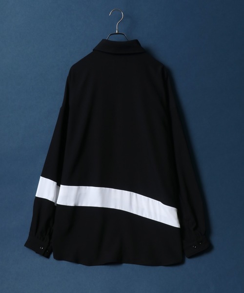 ANPAS(アンパス)の「Georgette Color Switching Design Oversized Balloon Sleeve Shirt/ジョーゼット 切り替え オーバーサイズ バルーンスリーブ シャツ(シャツ/ブラウス・メンズ・ホワイト系その他/ホワイト系その他2/ブラック系その他/ブラック系その他2・M/L)」の9枚目の写真