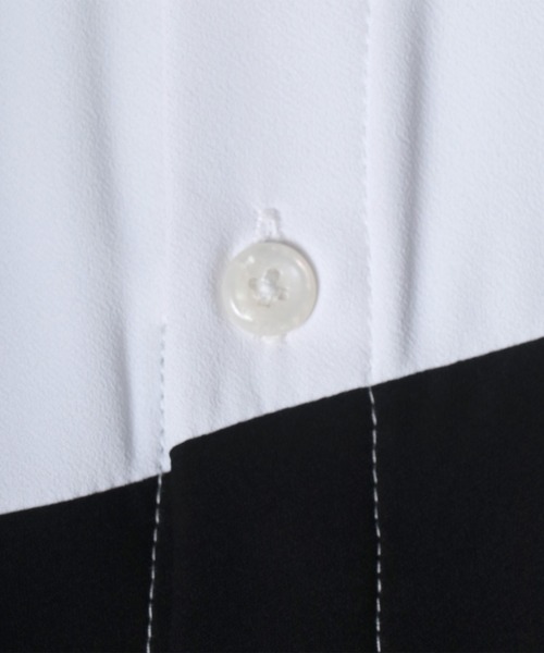 ANPAS(アンパス)の「Georgette Color Switching Design Oversized Balloon Sleeve Shirt/ジョーゼット 切り替え オーバーサイズ バルーンスリーブ シャツ(シャツ/ブラウス・メンズ・ホワイト系その他/ホワイト系その他2/ブラック系その他/ブラック系その他2・M/L)」の8枚目の写真