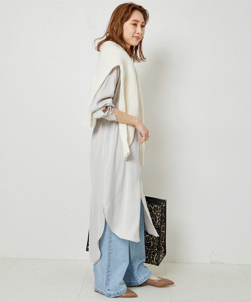 Spick & Span（スピックアンドスパン）の「サテンバックギャザーシャツ 