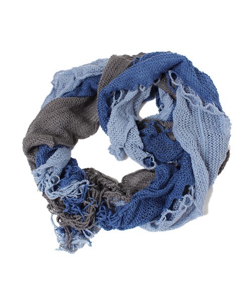 14+（イチヨンプラス）の「ニットトリプルマフラー（ストール/ショール・レディース・キャメル/ピンク/ブルー/グレー・FREE）」の3枚目の写真