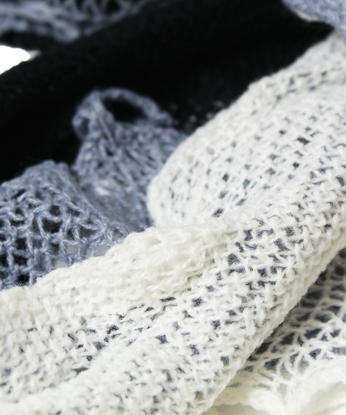 14+（イチヨンプラス）の「ニットトリプルマフラー（ストール/ショール・レディース・キャメル/ピンク/ブルー/グレー・FREE）」の5枚目の写真