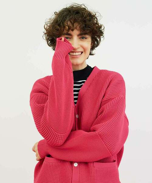 FRAPBOIS（フラボア）の「ガウンニット カーディガン（カーディガン/ボレロ・レディース・ブラウン/ピンク/グリーン・1/2）」の13枚目の写真