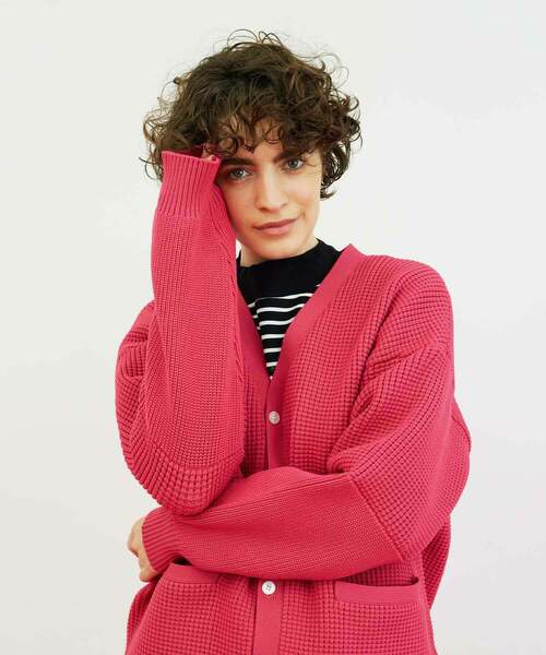 FRAPBOIS（フラボア）の「ガウンニット カーディガン（カーディガン/ボレロ・レディース・ブラウン/ピンク/グリーン・1/2）」の14枚目の写真