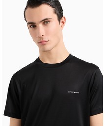 【エンポリオ アルマーニ】ASV Tシャツ リヨセル混紡ジャージー マイクロ ロゴレタリング