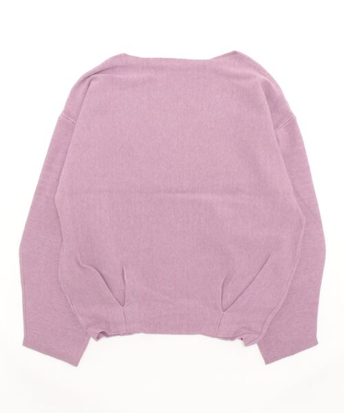 REAL CUBE（リアルキューブ）の「静電気防止裾タックニット（ニット/セーター・レディース・パープル/オフホワイト・M）」の4枚目の写真