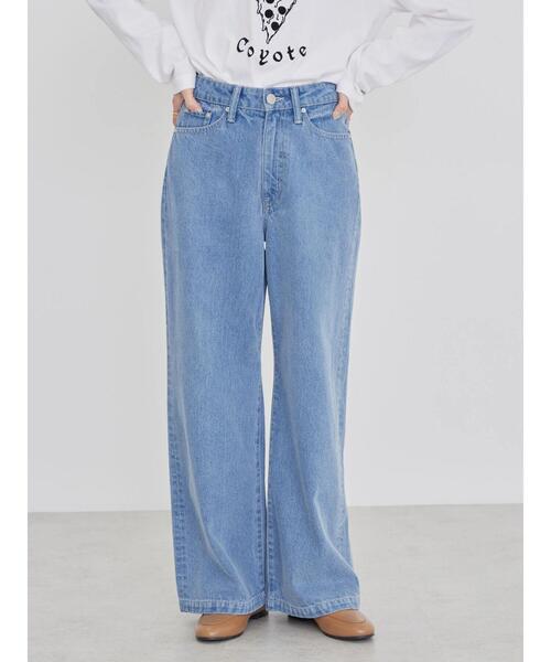 AMERICAN HOLIC(アメリカンホリック)の「ワイドデニム(デニムパンツ・レディース・ライトインディゴブルー/ナチュラル・L/M/S)」の9枚目の写真