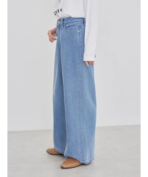 AMERICAN HOLIC(アメリカンホリック)の「ワイドデニム(デニムパンツ・レディース・ライトインディゴブルー/ナチュラル・L/M/S)」の10枚目の写真