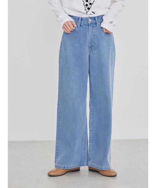 AMERICAN HOLIC(アメリカンホリック)の「ワイドデニム(デニムパンツ・レディース・ライトインディゴブルー/ナチュラル・L/M/S)」の6枚目の写真