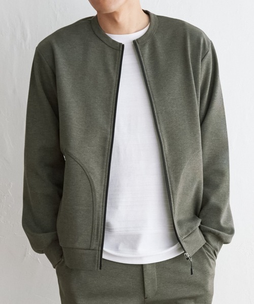 ikka（イッカ）の「テックストレッチジップカーディガン（カーディガン/ボレロ・メンズ・ブラック/スモークグレー/オリーブ・S/M/L/XL）」の3枚目の写真