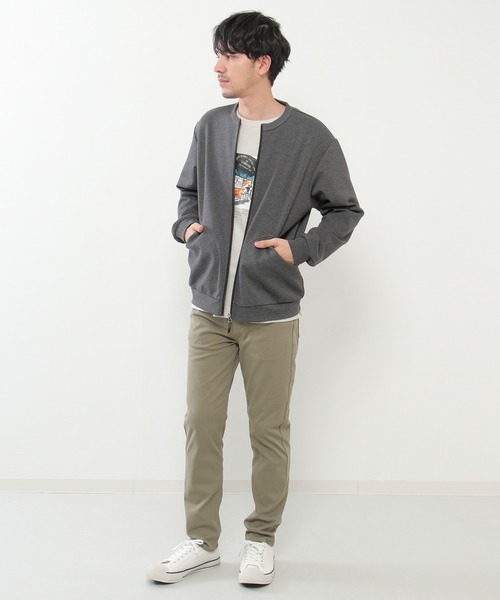 ikka（イッカ）の「テックストレッチジップカーディガン（カーディガン/ボレロ・メンズ・ブラック/スモークグレー/オリーブ・S/M/L/XL）」の7枚目の写真