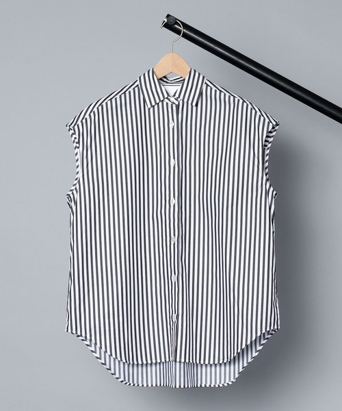 THE FLATS(ザフラッツ)の「【 THE FLATS / ザ フラッツ 】 N/S SHIRT / ノースリーブ シャツ(シャツ/ブラウス・レディース・ブラック/カーキ/レッド・FREE)」の2枚目の写真