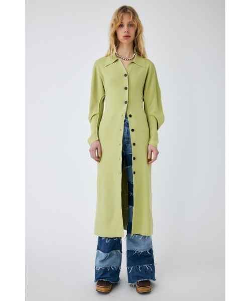 MOUSSY（マウジー）の「CURVE SLEEVE KNIT OP（ワンピース・レディース・ライトグリーン/キナリ/ダークネイビー・2/1）」の9枚目の写真