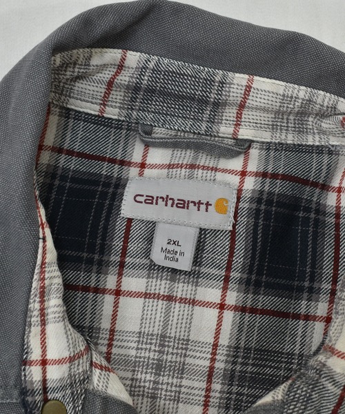 Carhartt（カーハート）の「【ヴィンテージ古着】Carhartt / カーハート ロゴ ワークジャケット シャツジャケット（ブルゾン・メンズ・グレー・XX-LARGE）」の4枚目の写真