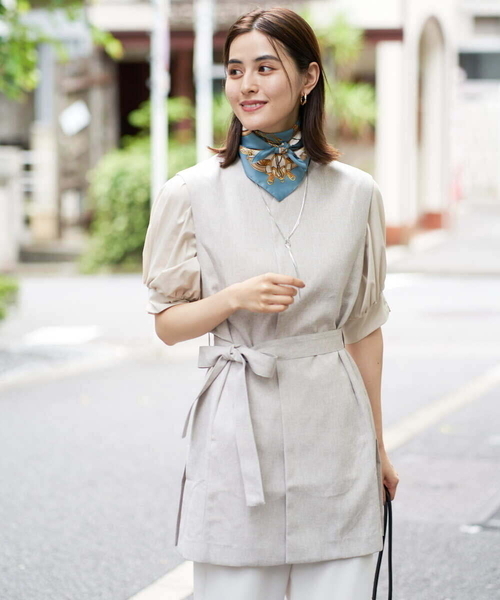 a.v.v（アーヴェヴェ）の「【バンダナ/スカーフ】ベルト柄スカーフ（バンダナ/スカーフ・レディース・ミント/ベージュ・38）」の11枚目の写真