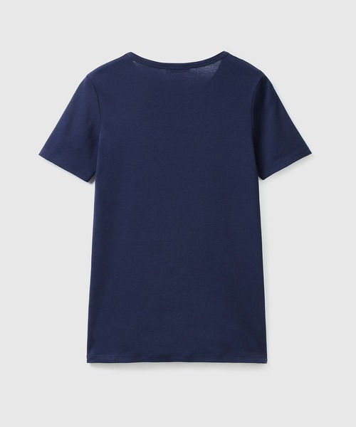 BENETTON (UNITED COLORS OF BENETTON)（ベネトンユナイテッドカラーズオブベネトン）の「ロゴクルーネック半袖Tシャツ・カットソー（Tシャツ/カットソー・レディース・ネイビー/ホワイト/ブラック・LARGE/X-SMALL/MEDIUM/SMALL/XX-SMALL）」の7枚目の写真