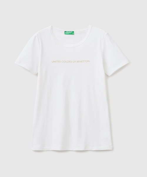 BENETTON (UNITED COLORS OF BENETTON)（ベネトンユナイテッドカラーズオブベネトン）の「ロゴクルーネック半袖Tシャツ・カットソー（Tシャツ/カットソー・レディース・ネイビー/ホワイト/ブラック・LARGE/X-SMALL/MEDIUM/SMALL/XX-SMALL）」の11枚目の写真