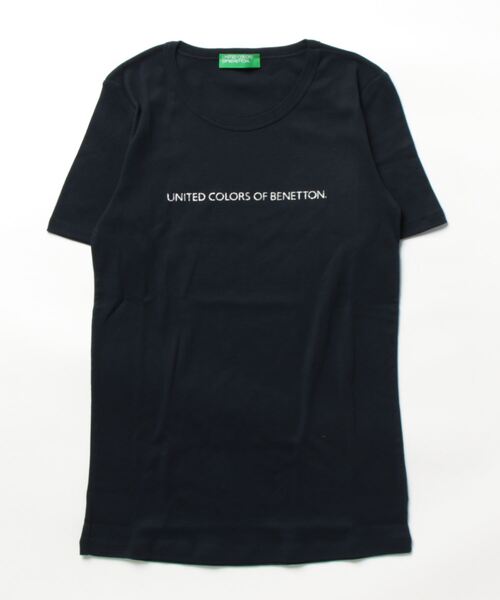 BENETTON (UNITED COLORS OF BENETTON)（ベネトンユナイテッドカラーズオブベネトン）の「ロゴクルーネック半袖Tシャツ・カットソー（Tシャツ/カットソー・レディース・ネイビー/ホワイト/ブラック・LARGE/X-SMALL/MEDIUM/SMALL/XX-SMALL）」の5枚目の写真