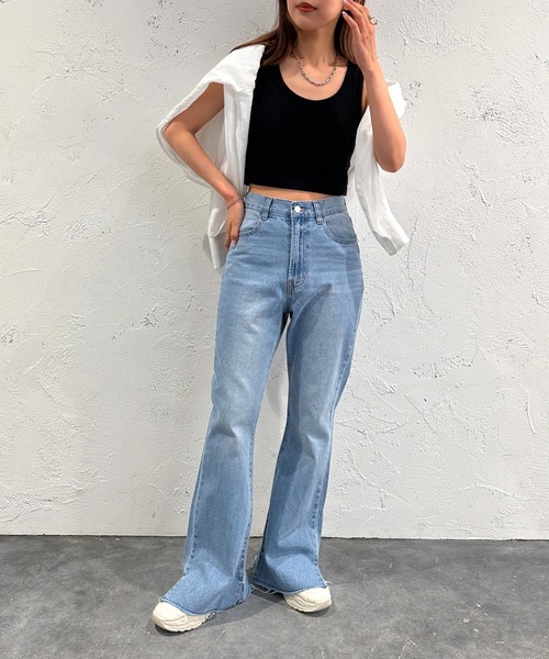 apres jour mignon（アプレジュールミニョン）の「カップ付きショートタンクトップ【ZOZOTOWN限定アイテム】（タンクトップ・レディース・ナチュラル/オフホワイト/ブラック・X-LARGE/フリー）」の12枚目の写真