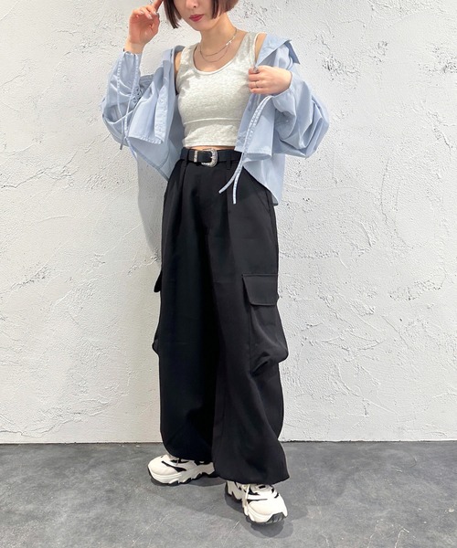 apres jour mignon（アプレジュールミニョン）の「カップ付きショートタンクトップ【ZOZOTOWN限定アイテム】（タンクトップ・レディース・ナチュラル/オフホワイト/ブラック・X-LARGE/フリー）」の16枚目の写真