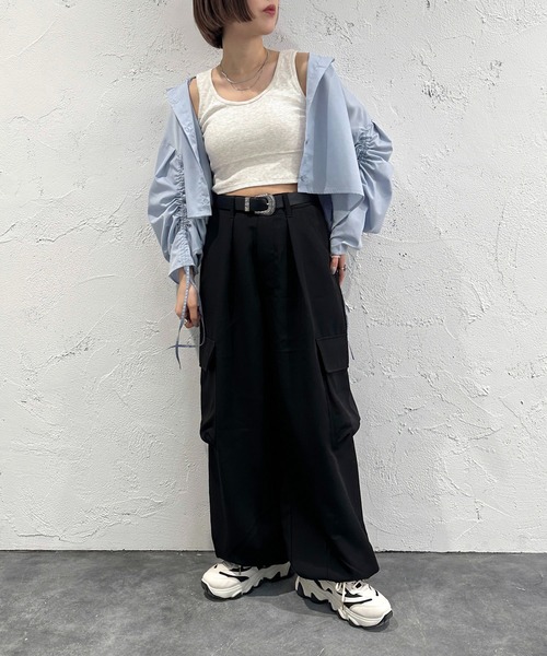 apres jour mignon（アプレジュールミニョン）の「カップ付きショートタンクトップ【ZOZOTOWN限定アイテム】（タンクトップ・レディース・ナチュラル/オフホワイト/ブラック・X-LARGE/フリー）」の17枚目の写真