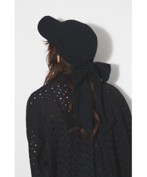 rienda（リエンダ）の「バックリボンサマーキャップ（キャップ・レディース・ホワイト/ブラック・FREE）」の7枚目の写真