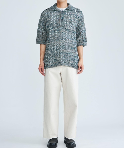 トップス 08sircus / cotton melange over size polo 08sircus / cotton melange over size polo