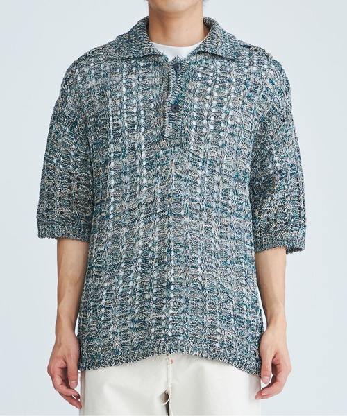 トップス 08sircus / cotton melange over size polo 08sircus / cotton melange over size polo