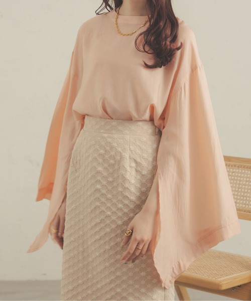 Ambre Neige(アンブルネージュ)の「2WAYシアーソデスリットブラウス/【WEB/EC限定商品】(シャツ/ブラウス・レディース・ライトベージュ/アイボリー/ピンク・FREE)」の16枚目の写真