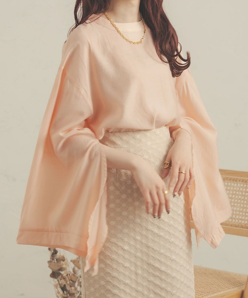 Ambre Neige(アンブルネージュ)の「2WAYシアーソデスリットブラウス/【WEB/EC限定商品】(シャツ/ブラウス・レディース・ライトベージュ/アイボリー/ピンク・FREE)」の17枚目の写真