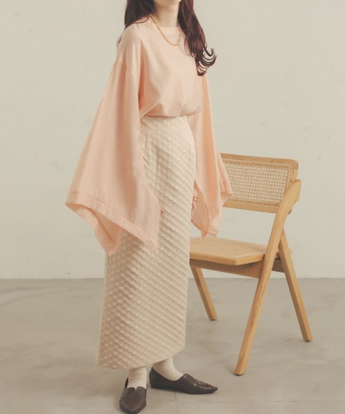 itsme様　Merlette ブラウス　美品　ライトベージュ　Ｓ Ambre Neige（アンブルネージュ）の「2WAYシアーソデスリット