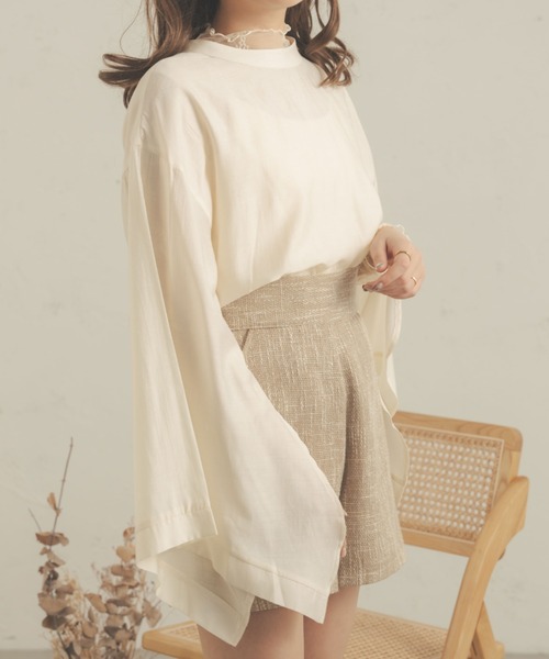 itsme様　Merlette ブラウス　美品　ライトベージュ　Ｓ Ambre Neige（アンブルネージュ）の「2WAYシアーソデスリット