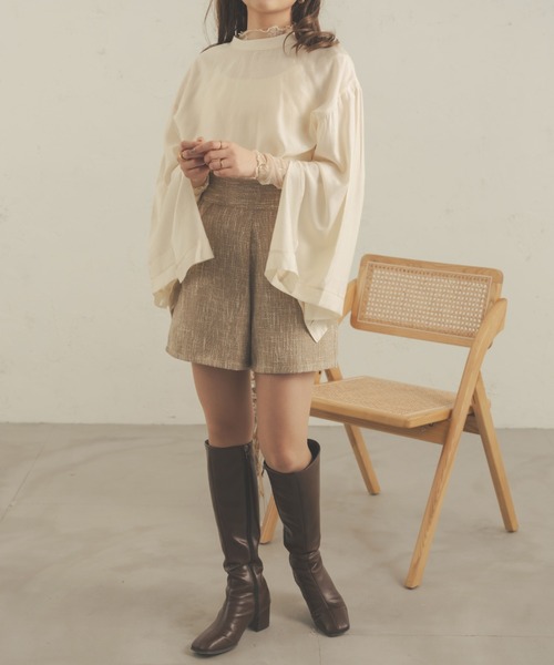 Ambre Neige(アンブルネージュ)の「2WAYシアーソデスリットブラウス/【WEB/EC限定商品】(シャツ/ブラウス・レディース・ライトベージュ/アイボリー/ピンク・FREE)」の14枚目の写真
