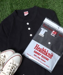 Healthknit(ヘルスニット)#906S ヘンリーネック製品染め半袖Tシャツ1P メンズ レディース/パックT