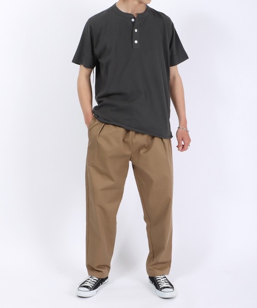 セール】Healthknit（ヘルスニット）#906S ヘンリーネック製品染め半袖