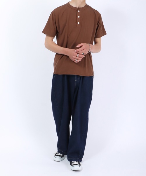 セール】Healthknit（ヘルスニット）#906S ヘンリーネック製品染め半袖