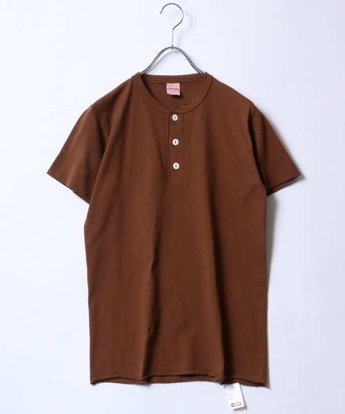 Healthknit（ヘルスニット）の「Healthknit（ヘルスニット）#906S ヘンリーネック製品染め半袖Tシャツ1P メンズ レディース/パックT（Tシャツ/カットソー・メンズ・グレー/チャコールグレー/ライトイエロー/サックスブルー/オリーブ/ブラック/ピンク/グリーン/ブラウン/レッド/ホワイト/サンドベージュ/ネイビー/イエロー/パープル・M/L/XL）」の21枚目の写真