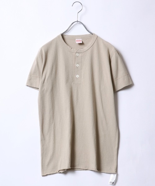 Healthknit（ヘルスニット）の「Healthknit（ヘルスニット）#906S ヘンリーネック製品染め半袖Tシャツ1P メンズ レディース/パックT（Tシャツ/カットソー・メンズ・グレー/チャコールグレー/ライトイエロー/サックスブルー/オリーブ/ブラック/ピンク/グリーン/ブラウン/レッド/ホワイト/サンドベージュ/ネイビー/イエロー/パープル・M/L/XL）」の22枚目の写真