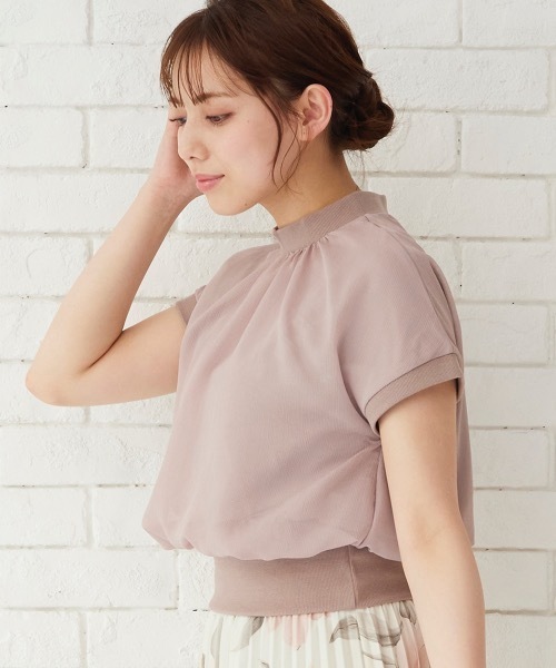 12Twelve Agenda（トゥエルブ　アジェンダ）の「プチハイネックインナー付ショート丈プルオーバー（Tシャツ/カットソー・レディース・オフホワイト/ピンクベージュ/ネイビー/ブルー/チャコールグレー/ブラック・M）」の15枚目の写真