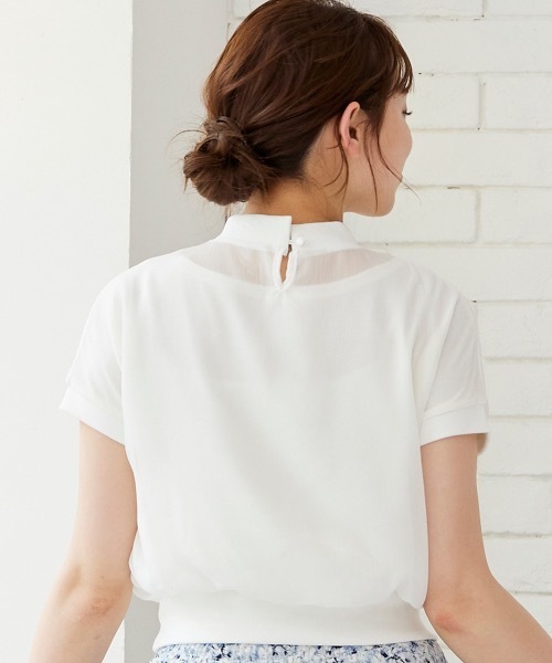 12Twelve Agenda（トゥエルブ　アジェンダ）の「プチハイネックインナー付ショート丈プルオーバー（Tシャツ/カットソー・レディース・オフホワイト/ピンクベージュ/ネイビー/ブルー/チャコールグレー/ブラック・M）」の17枚目の写真