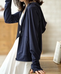 半永久UVカット&速乾フード付きシンプルパーカー