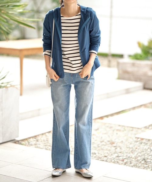 KOBE LETTUCE（コウベレタス）の「半永久UVカット＆速乾フード付きシンプルパーカー（パーカー・レディース・グレイッシュベージュ/グレー/ネイビー/ピンク系/ブラック/オフホワイト/ブルーグリーン・M1/XL/L1/XXL）」の19枚目の写真