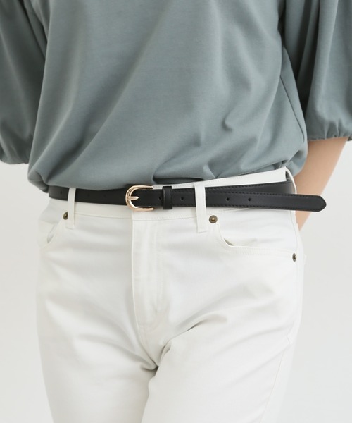 Honeys（ハニーズ）の「シンプルベルト（ベルト・レディース・ライトベージュ/ブラウン/ブラック/ブラック系その他2/ブラック系その他/ブラウン系その他/ブラック系その他4/ベージュ系その他/ブラック系その他3/ブラック系その他5/ブラウン系その他2/ダークブラウン/レオパード・FREE/M/S）」の5枚目の写真