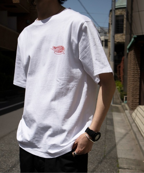 UNIVERSAL OVERALL(ユニバーサルオーバーオール)の「ユニバーサルオーバーオール プリントTシャツ / ロゴTシャツ / RESTAURANT TEE(Tシャツ/カットソー・メンズ・ブラック×レッド/ブラック×ホワイト/ホワイト×レッド・M/L/S/XL)」の14枚目の写真