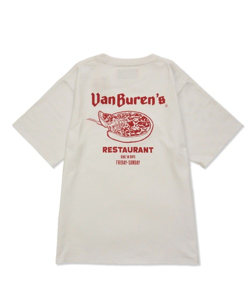 UNIVERSAL OVERALL(ユニバーサルオーバーオール)の「ユニバーサルオーバーオール プリントTシャツ / ロゴTシャツ / RESTAURANT TEE(Tシャツ/カットソー・メンズ・ブラック×レッド/ブラック×ホワイト/ホワイト×レッド・M/L/S/XL)」の21枚目の写真