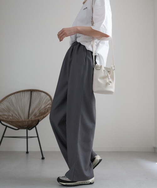 ap retro（アプレトロ）の「ウエストゴムリラックスパンツ / イージーパンツ（その他パンツ・レディース・チャコールグレー/アイボリー/グレー/ブラック・FREE）」の4枚目の写真