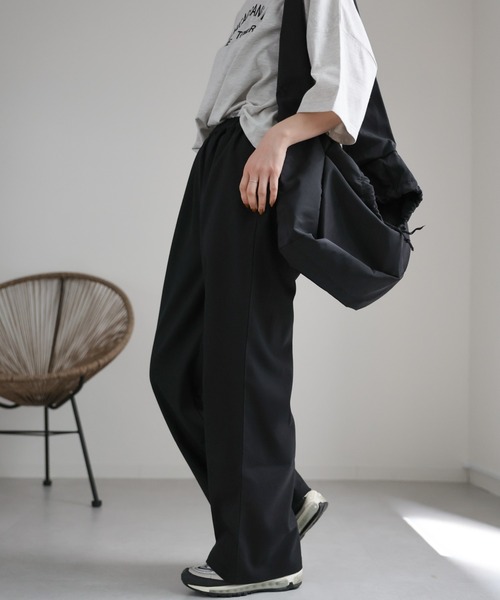 ap retro（アプレトロ）の「ウエストゴムリラックスパンツ / イージーパンツ（その他パンツ・レディース・チャコールグレー/アイボリー/グレー/ブラック・FREE）」の3枚目の写真