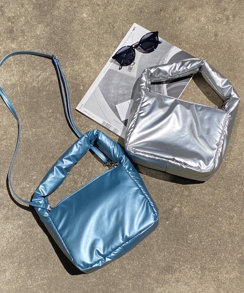 WEGO（ウィゴー）の「WEGO/【一部店限定】パデッドミニショルダー（ショルダーバッグ・レディース・サックスブルー/シルバー・FREE）」の3枚目の写真